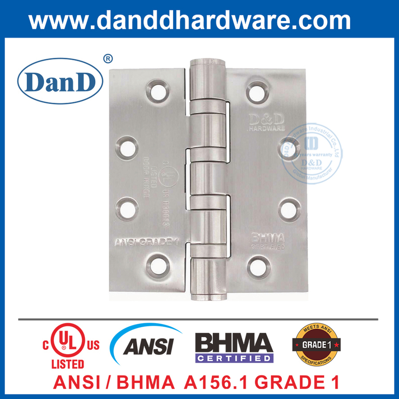Bản lề cửa thép không gỉ 5 inch hạng nặng ANSI cấp 1 BHMA-DDSS001-ANSI-1-5X4.5X4.8