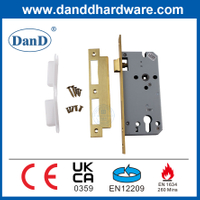 CE EN12209 SUS304 Khóa lỗ mộng Khóa cửa vào bằng đồng thau Satin được xếp hạng chống cháy-DDML009-5572