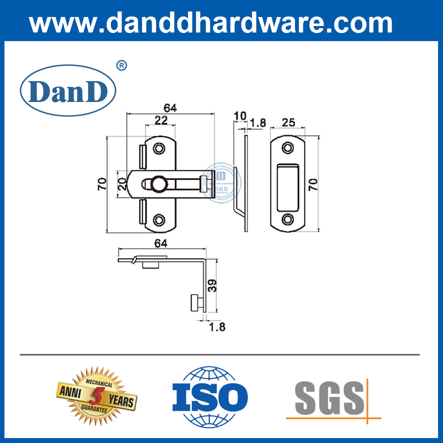 Khóa bảo vệ chốt cửa Bảo vệ cửa thép không gỉ cho cửa trước-DDDG015