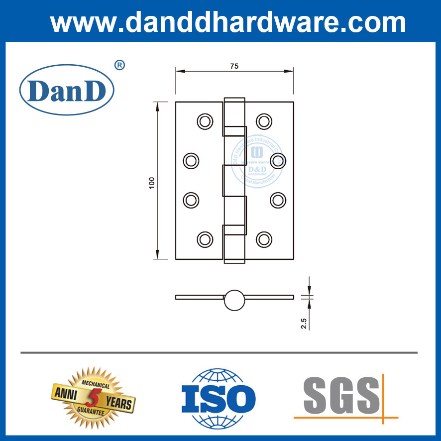 Bản lề bằng thép không gỉ của Úc Các loại vòng bi lỗ mộng Bản lề cửa trước-DDSS058