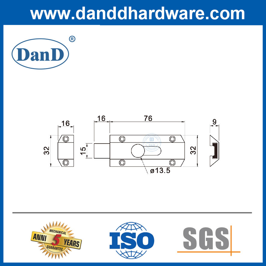 Khóa chốt trượt Khóa chốt trượt Thép không gỉ Khóa chốt thùng nhỏ-DDDB029