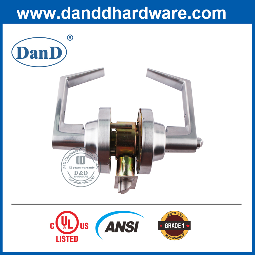 Bộ khóa hình ống đòn bẩy hợp kim kẽm loại 1 ANSI cho cửa kim loại-DDLK009