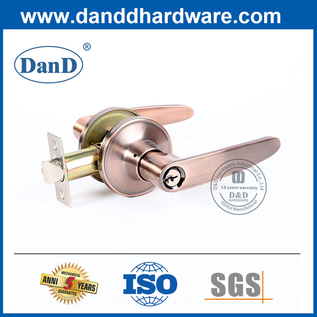 Khóa đòn bẩy hình ống bằng đồng cổ bằng hợp kim kẽm an toàn-DDLK077