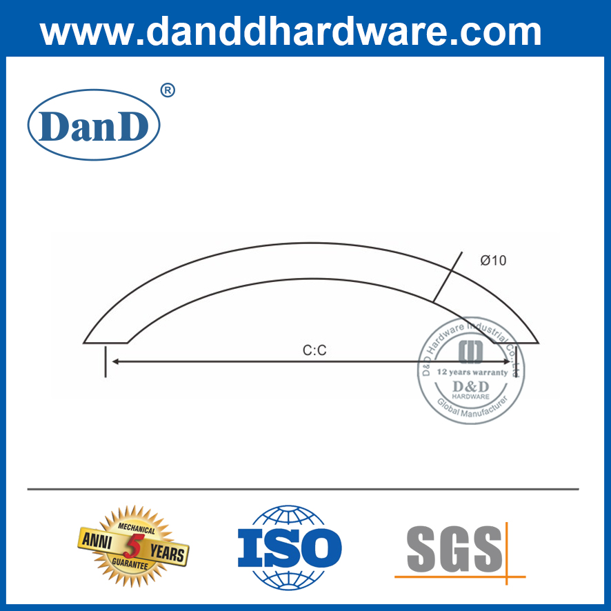 Tay cầm tủ inox thiết kế mới-DDFH002