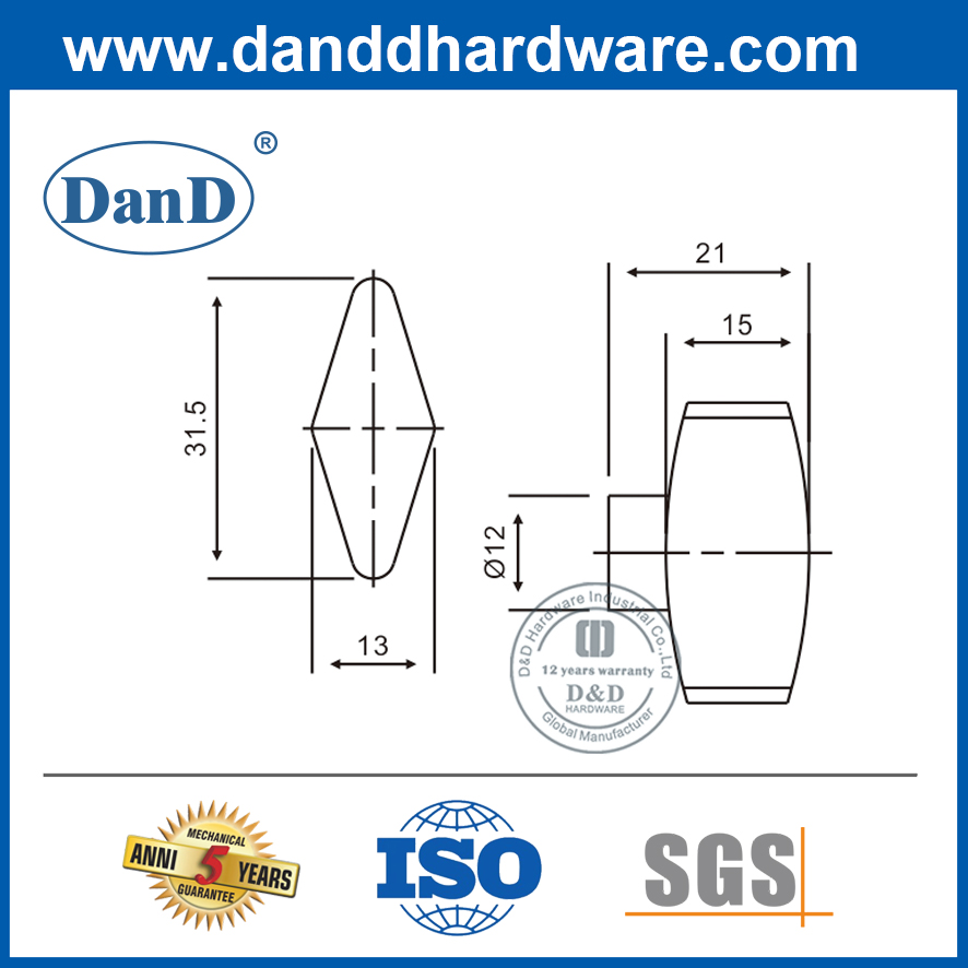 Xi lanh cửa bằng đồng thau nguyên khối Thumbturn-DDCT006