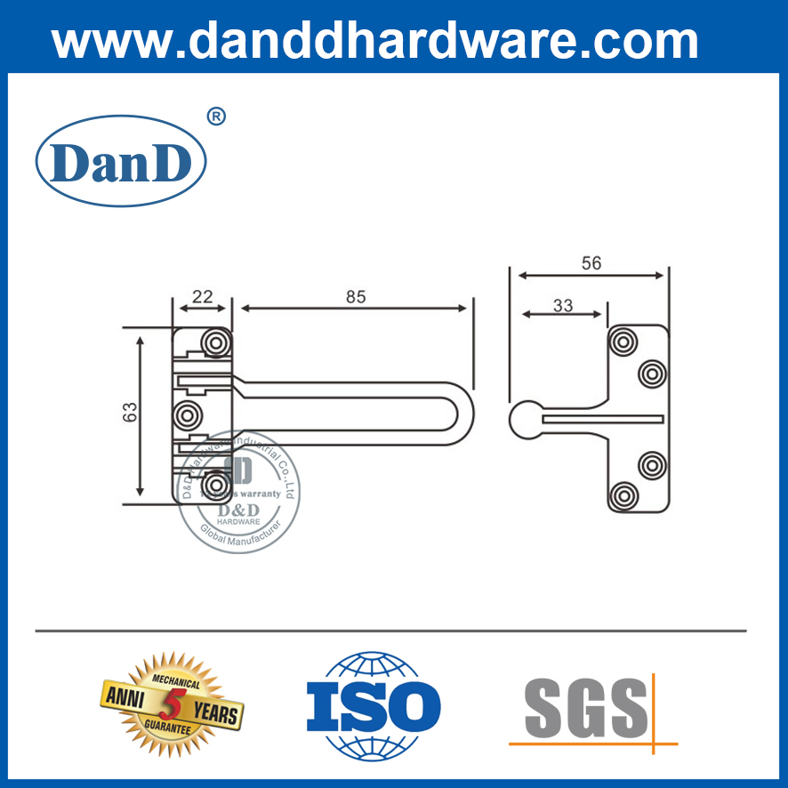 Tấm chắn cửa hiện đại bằng thép không gỉ cho cửa gỗ-DDDG008