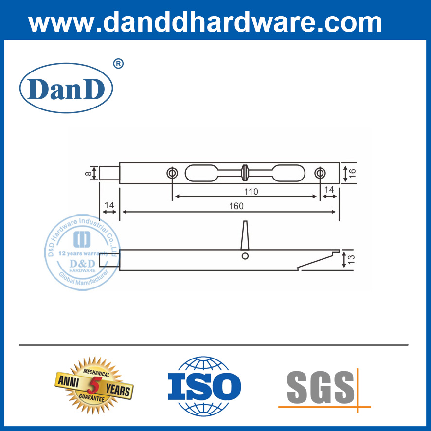 Bu lông xả cửa gỗ không gỉ cho cửa đôi -DDDB007