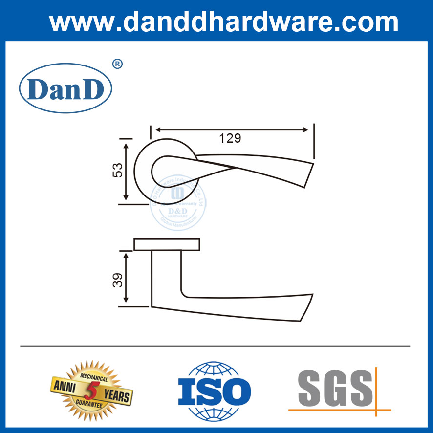 Tay nắm cửa hiện đại Tay nắm cửa bên trong Euro bằng thép không gỉ cho căn hộ-DDTH037