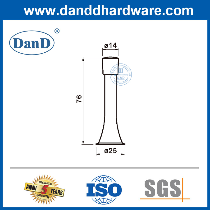Chặn cửa khách sạn Hợp kim kẽm Lò xo thép không gỉ Chặn cửa tường Bảo vệ-DDDS054