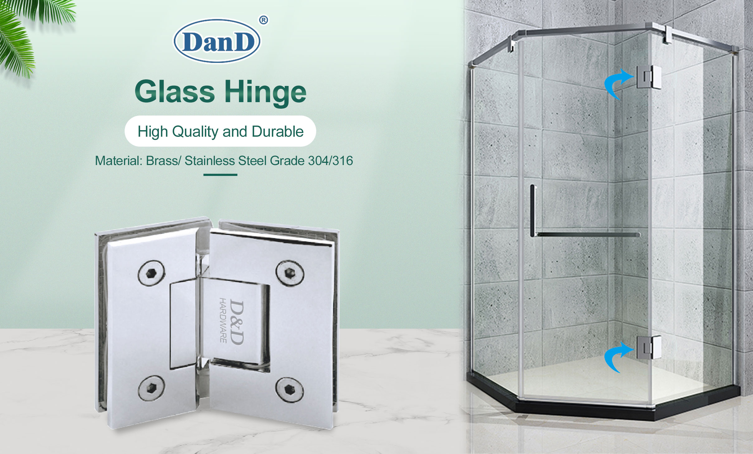 Phần cứng cửa tắm kính Bản lề vòi hoa sen Chrome