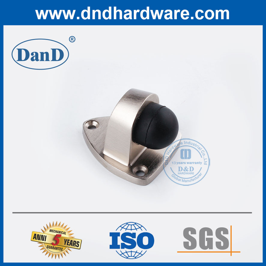 Các loại chặn cửa sàn bằng hợp kim kẽm Chặn cửa bằng thép không gỉ satin cho khách sạn-DDDS029-B