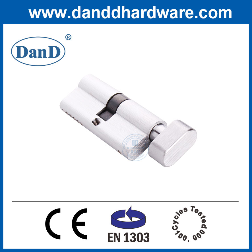 EN1303 Euro Profile Satin Chrome Brass Khóa cửa lỗ mộng Xi lanh-DDLC004-70mm-SC
