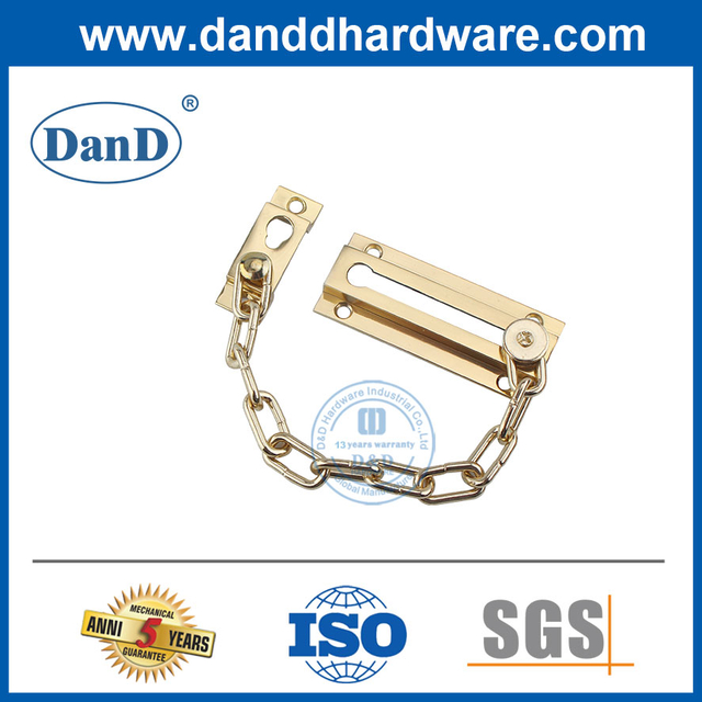 Chuỗi an ninh cửa bằng đồng thau Chuỗi khóa cửa bằng đồng được đánh bóng cho cửa kim loại-DDG005