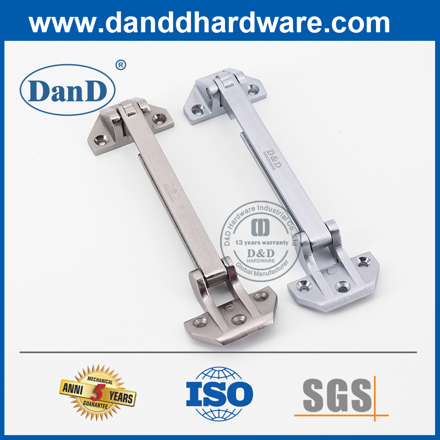 Khóa bảo vệ cửa Satin Niken Hợp kim kẽm Bảo vệ cửa kim loại-DDDG009