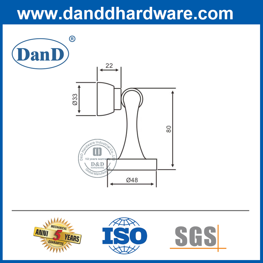 Chặn cửa ngoài trời loại gắn sàn bằng hợp kim kẽm-DDDS028