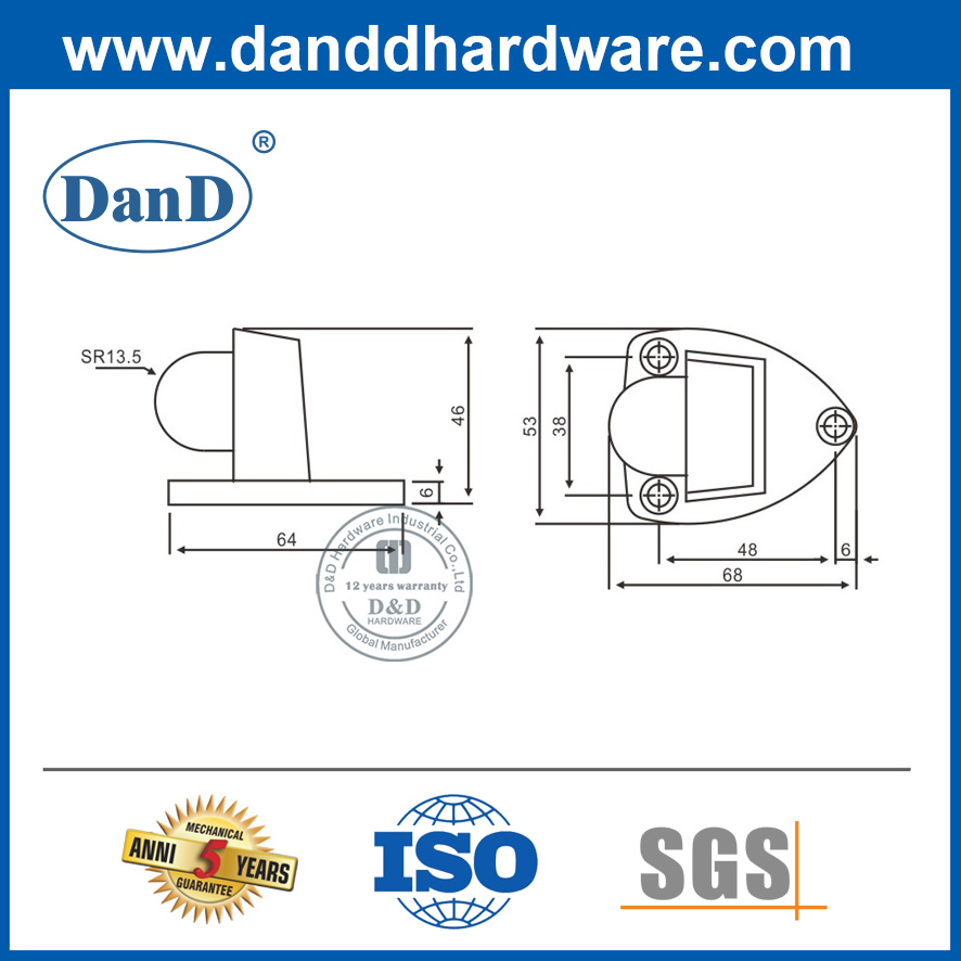 Hợp kim kẽm An ninh Giá đỡ cửa chắc chắn cho cửa gỗ-DDDS029-B