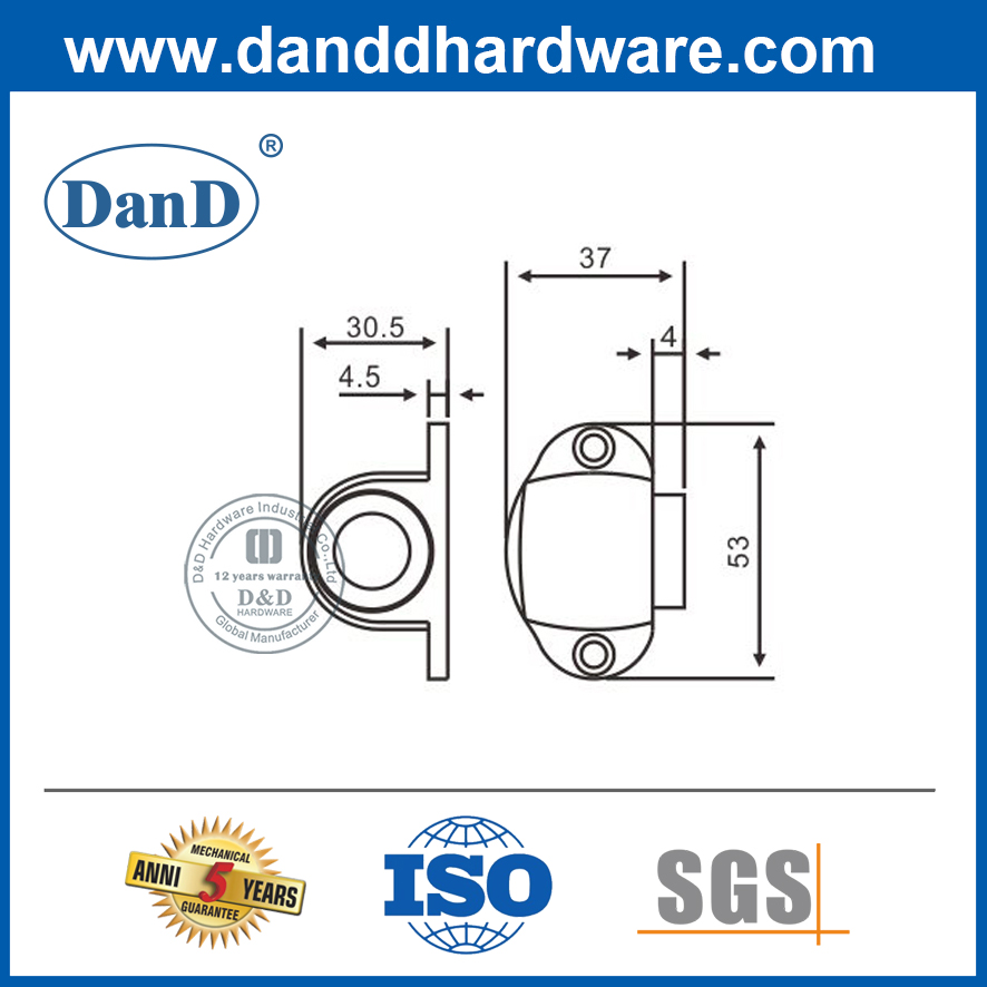 Chặn cửa từ gắn trên sàn bằng thép không gỉ-DDDS031