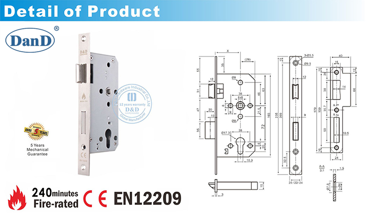 Khóa cửa mộng CE DDML009-D và D Phần cứng