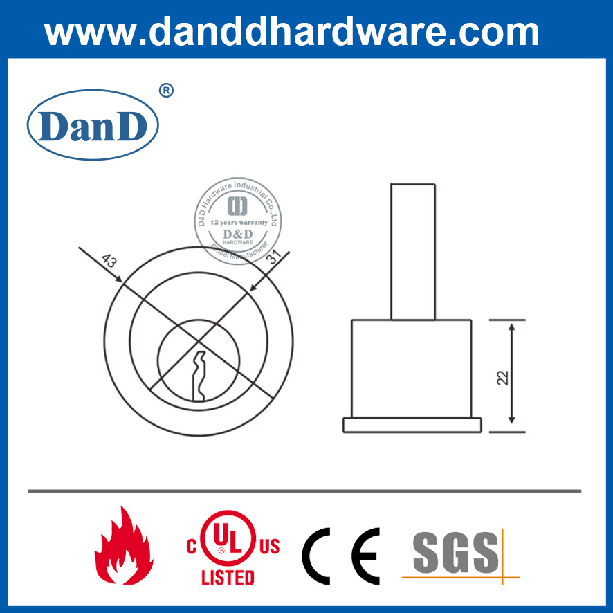 Xi lanh phần cứng cửa thoát hiểm bằng hợp kim kẽm-DDPD020