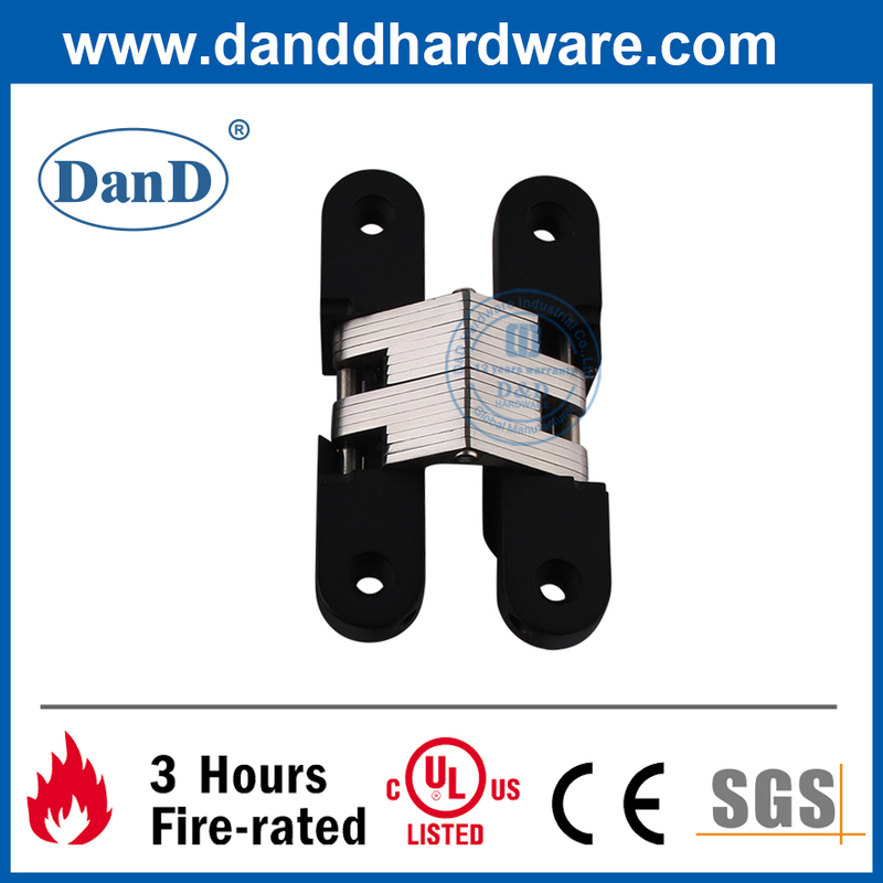 Bản lề cửa vô hình hợp kim kẽm đen 180 độ-DDCH007