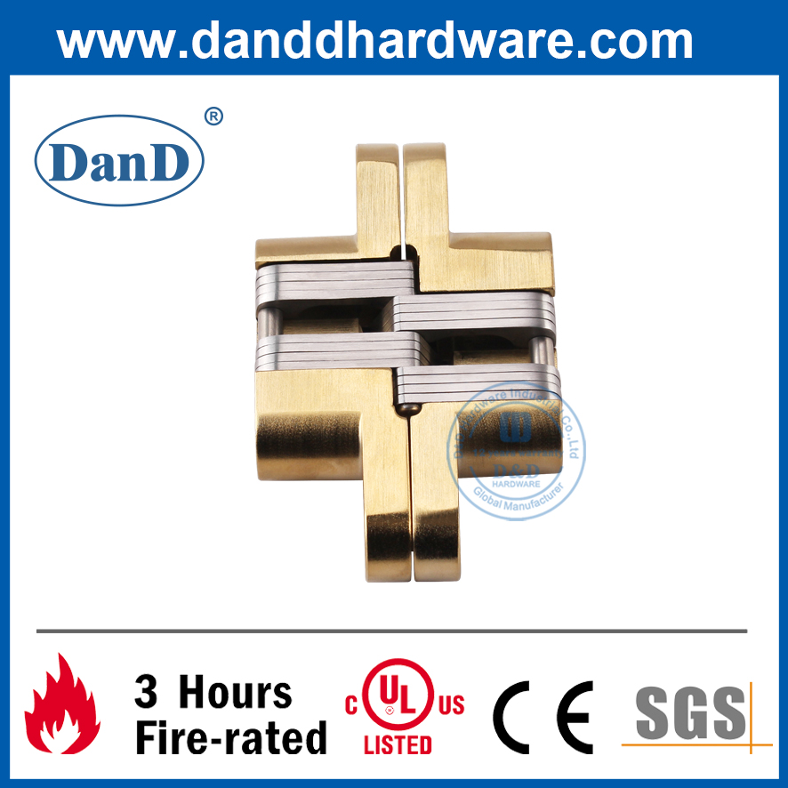 Bản lề cửa giấu hợp kim kẽm bằng đồng thau Satin cho chung cư-DDCH007