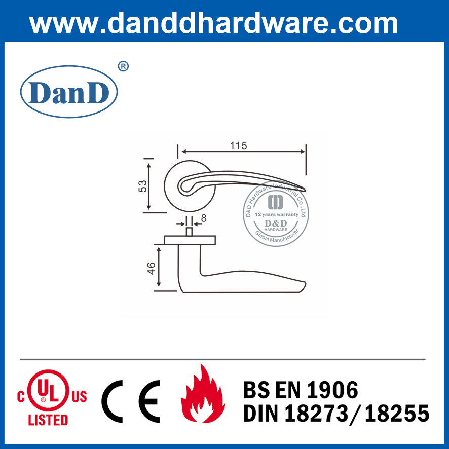 Tay nắm cửa composite bằng thép không gỉ 304 an toàn-DDSH027