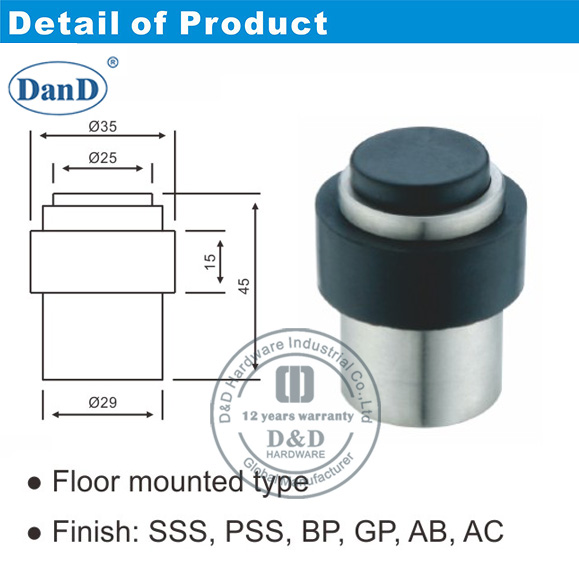 Phần cứng chặn cửa cao su-D và D