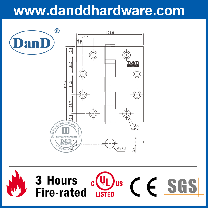 Bản lề đối đầu điện khí hóa SUS304 cho cửa điều khiển điện -DDTD001