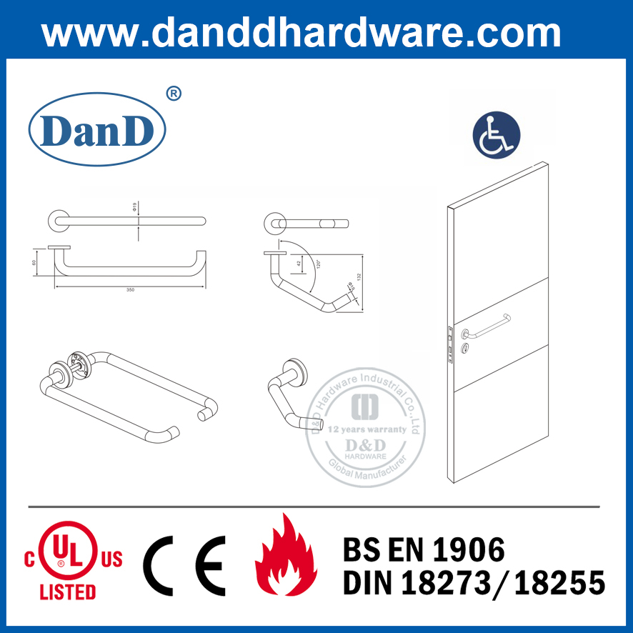 SS304 Thiết kế hình dạng tay cầm có chiều dài cần gạt vô hiệu hóa Tay cầm-DDTH037