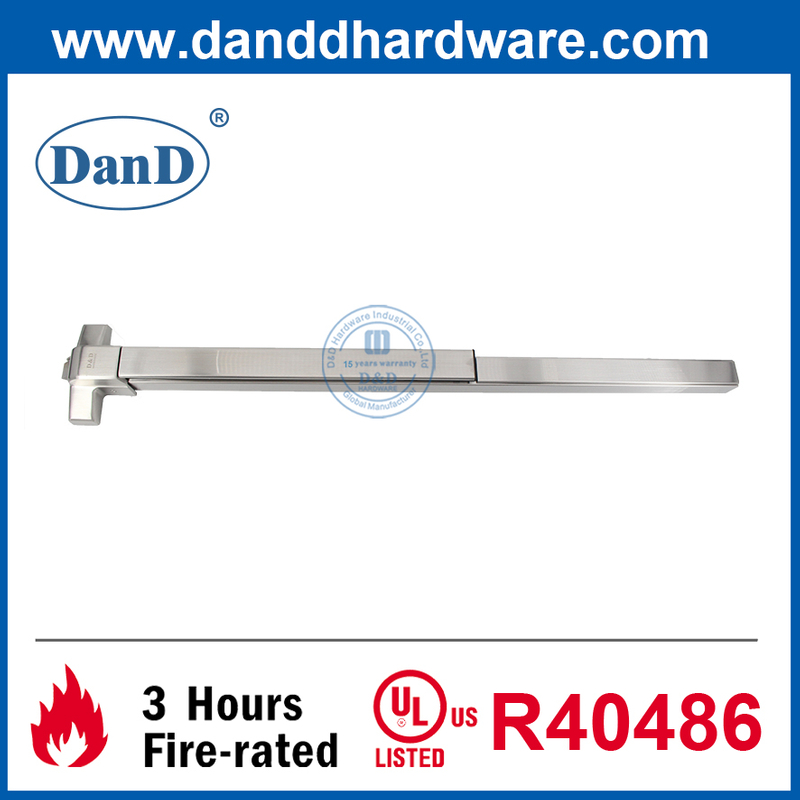 UL 10C Cửa thoát hiểm khẩn cấp 3 giờ được xếp hạng chống cháy Thanh đẩy hoảng loạn bằng thép không gỉ-DDPD003
