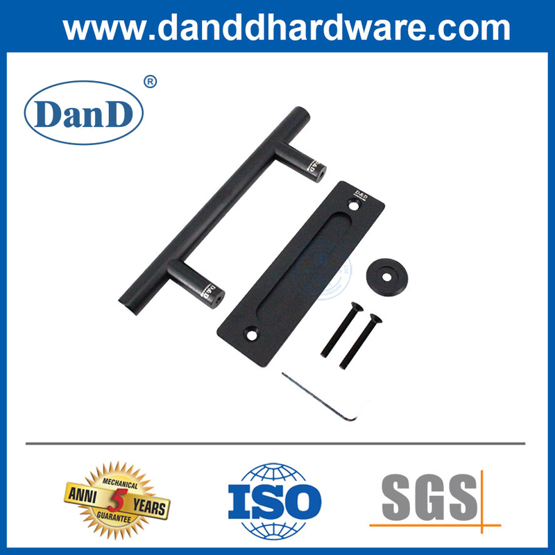 Tay nắm cửa chuồng ngoài trời Tay cầm phần cứng cửa chuồng bằng thép không gỉ màu đen mờ-DDBD102