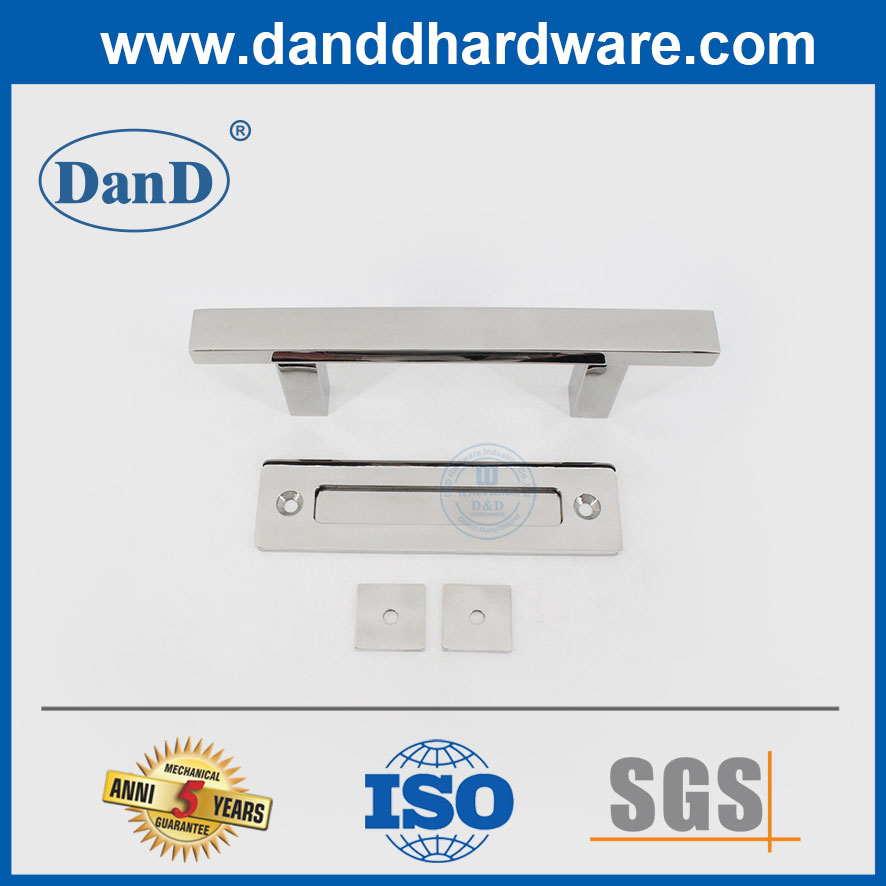 Tay nắm cửa trượt hình vuông bằng thép không gỉ được đánh bóng hiện đại cho cửa chuồng-DDBD103