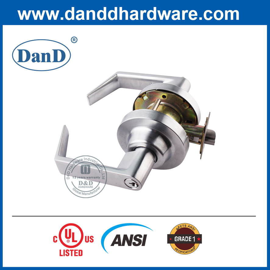 Bộ khóa hình ống đòn bẩy hợp kim kẽm loại 1 ANSI cho cửa kim loại-DDLK009