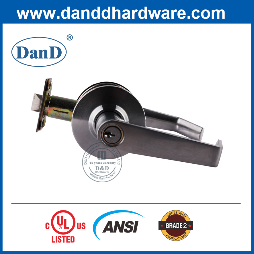 Ổ khóa hình ống bóng chống cháy bằng hợp kim kẽm ANSI được UL liệt kê cho cửa ra vào-DDLK012