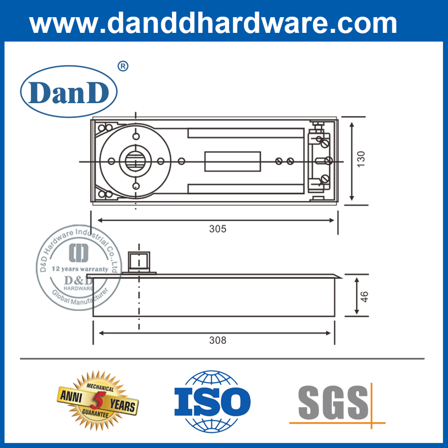Lò xo sàn chịu lực 100kg cho cửa kính nặng-DDFS222
