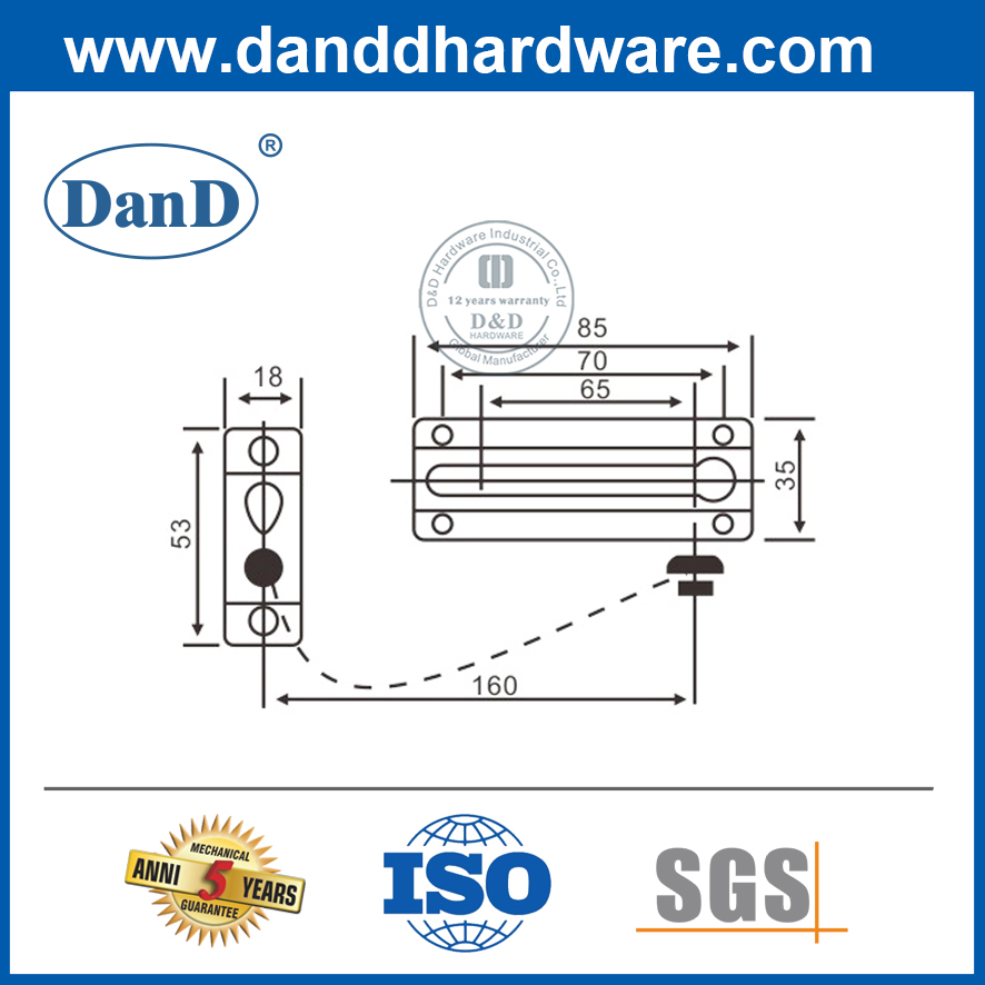 Chuỗi cửa an ninh gắn trên bề mặt bằng đồng thau-DDDG005