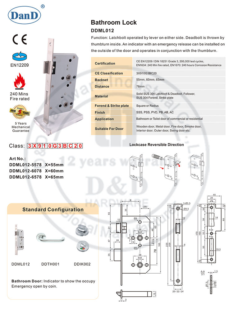 Khóa Cửa Kim Loại-D và Phần Cứng D