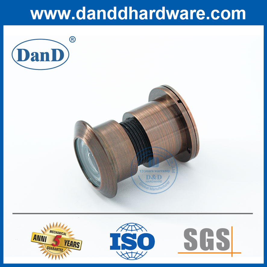 Thiết bị xem lỗ nhìn trộm cửa lớn bằng đồng cổ có kính Len-DDDV003