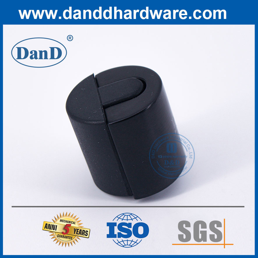 Chặn cửa cao su Thép không gỉ / Hợp kim kẽm Chặn cửa màu đen-DDDS012