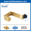 Nút chặn cửa màu vàng bằng thép không gỉ bằng đồng thau Satin có móc treo tường-DDDS024