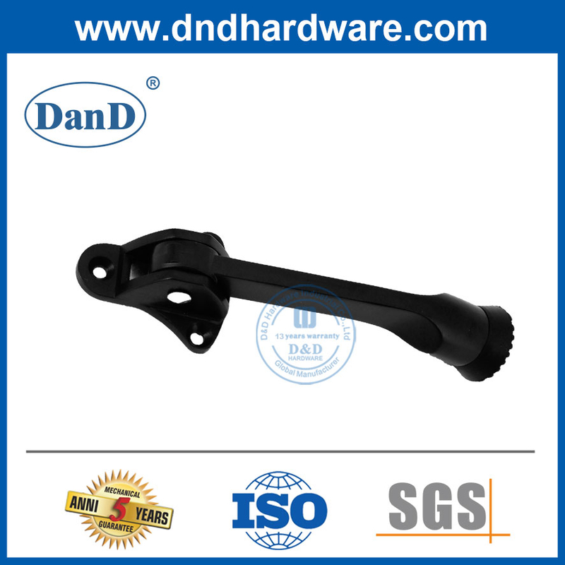 Chặn cửa bên ngoài Nút chặn cửa thương mại hợp kim kẽm màu đen Matt-DDDS022
