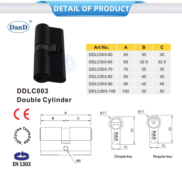 Xi lanh khóa lỗ mộng màu đen