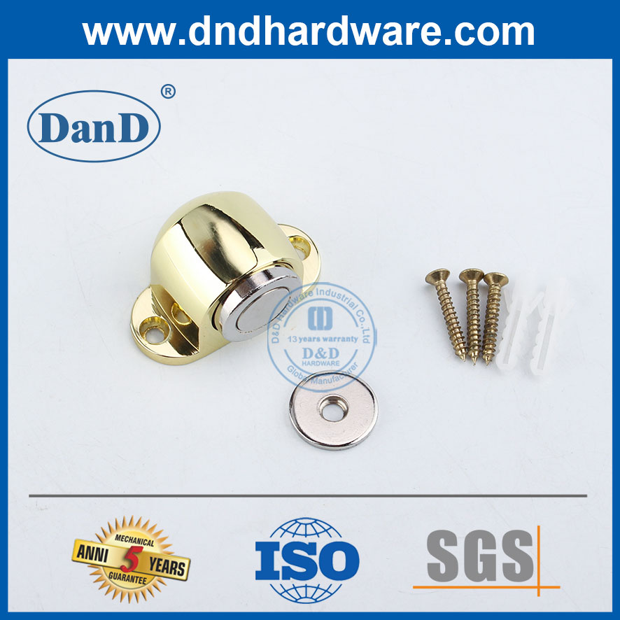 Giá đỡ chặn cửa ngoài trời sàn vàng được đánh bóng Hợp kim kẽm Chặn cửa từ tính-DDDS031