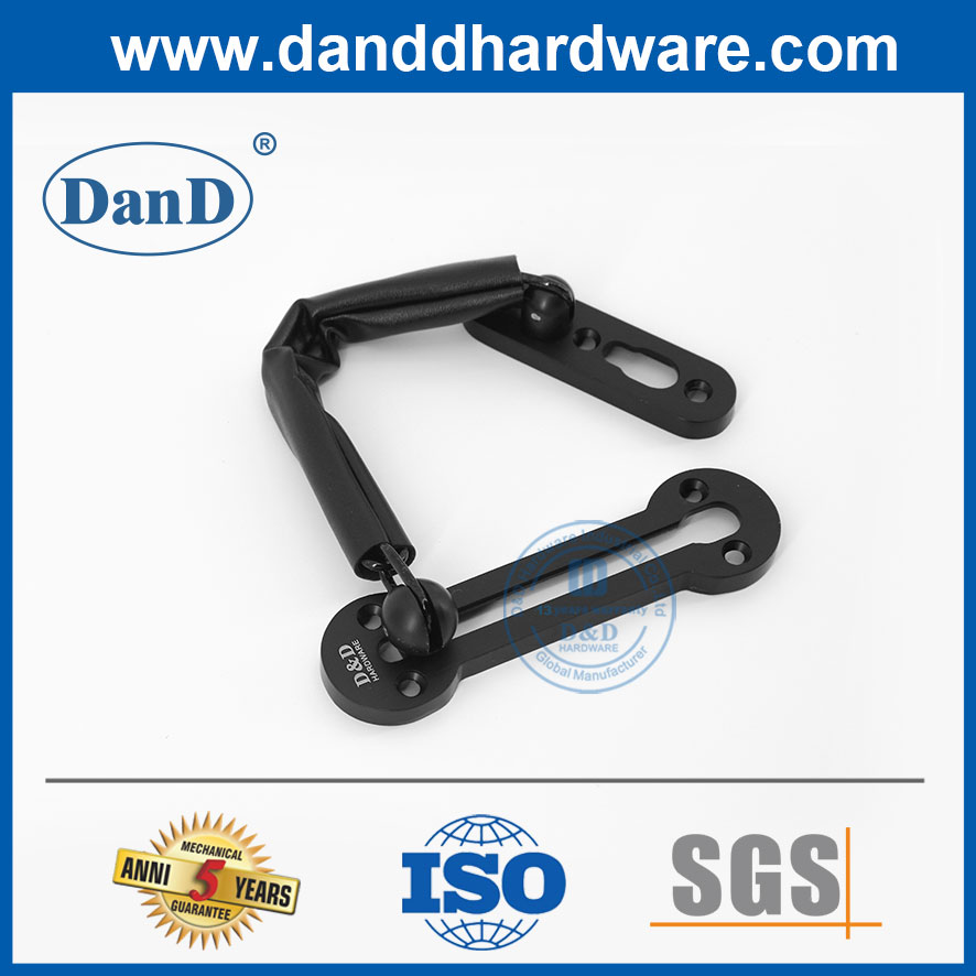 Khóa xích màu đen mờ bằng thép không gỉ trên cửa dành cho thị trường Mỹ DDG003