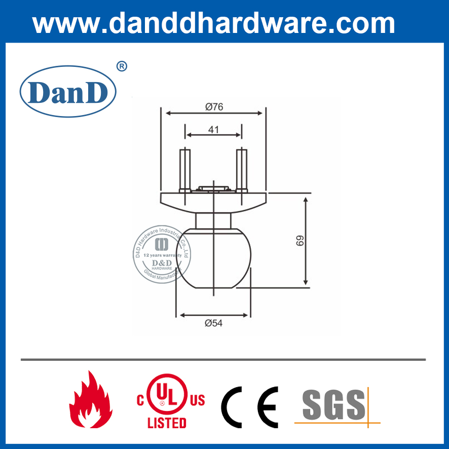 Phần cứng cửa thoát hiểm khẩn cấp Thép không gỉ 304 Núm Trim-DDPD016