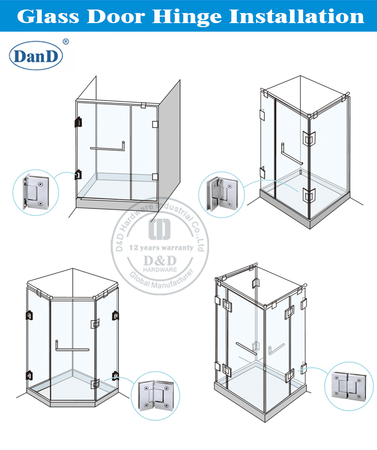 Bản lề cửa kính-D và phần cứng D