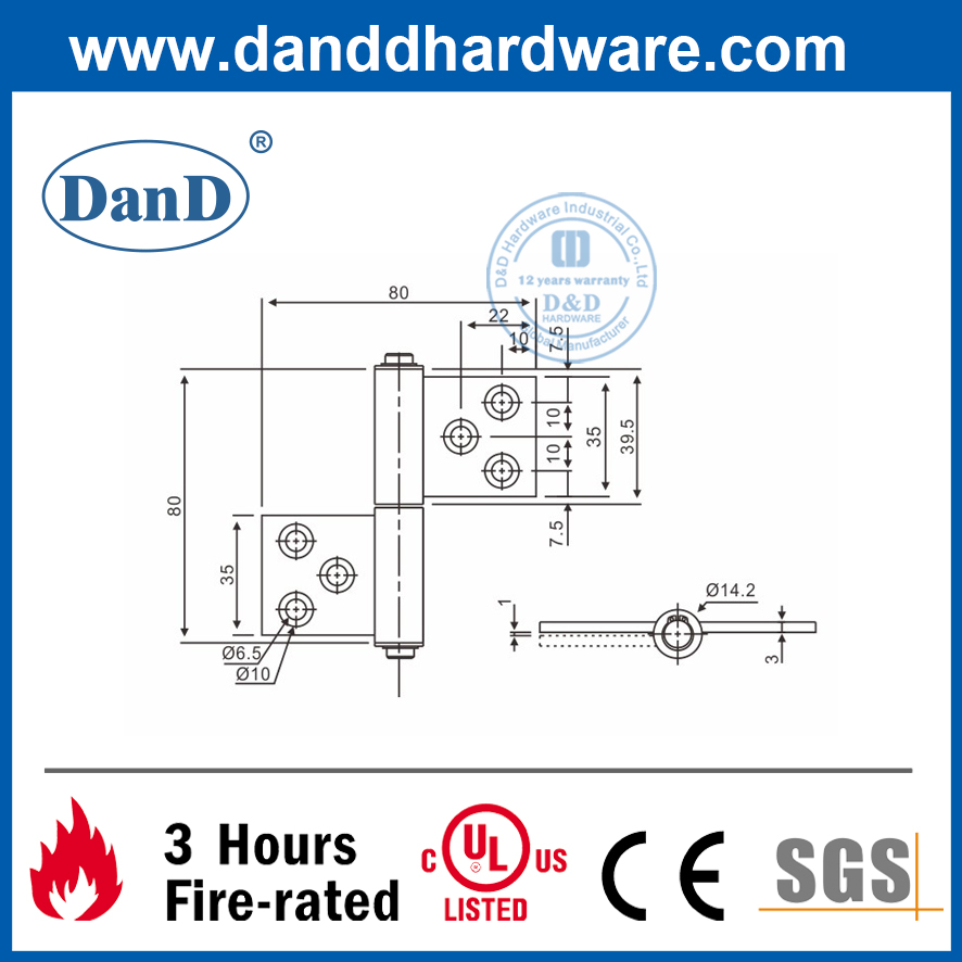 Bản lề cửa ngoài bằng thép không gỉ 316 màu bạc tốt nhất-DDSS029
