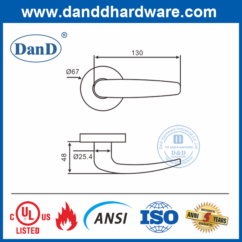Tay cầm đòn bẩy cửa hiện đại hạng nặng bằng thép không gỉ 304-DDAH003