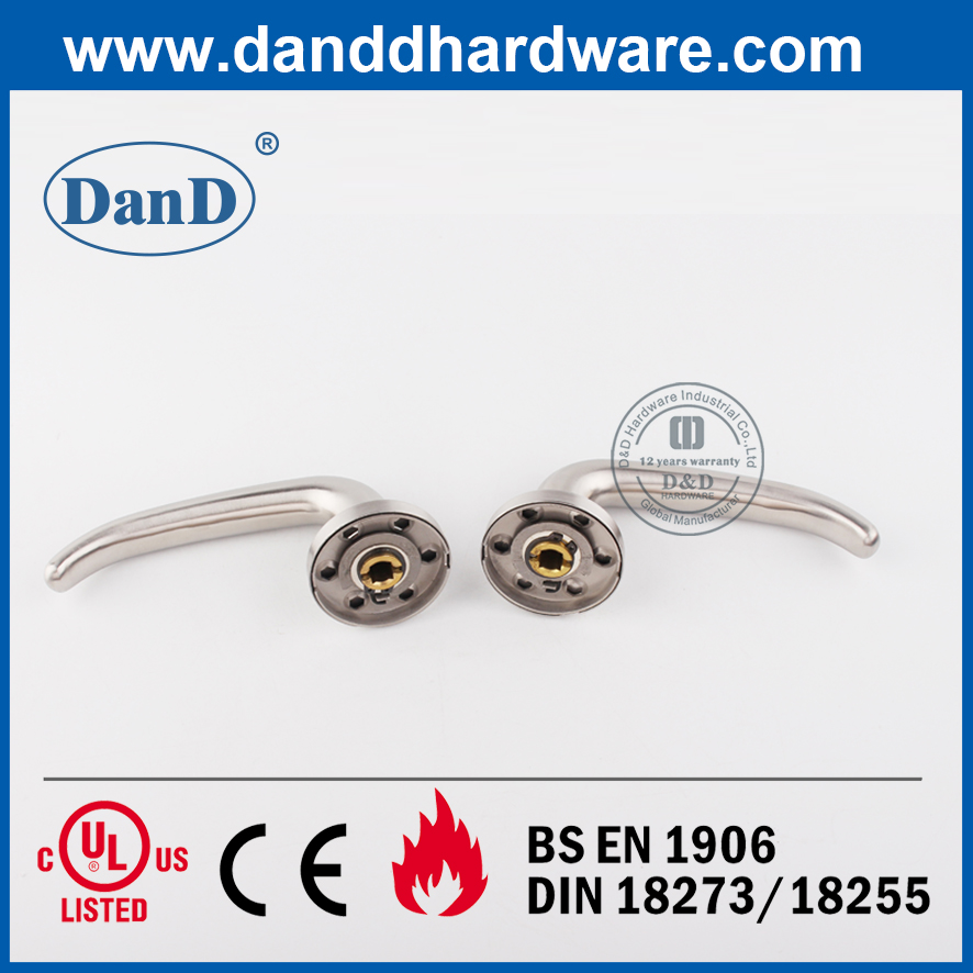 Tay nắm đòn bẩy bằng thép không gỉ 304 màu bạc cho cửa gỗ-DDSH005