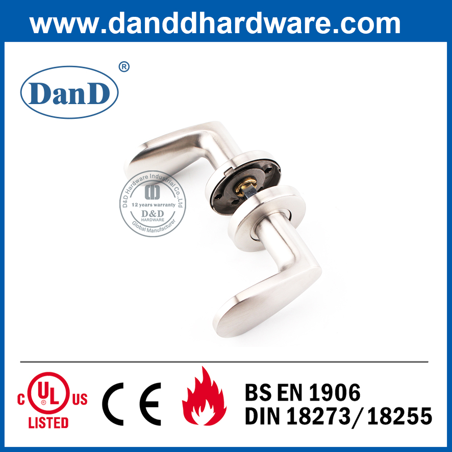 SS304 Thiết kế đơn giản Cần gạt chắc chắn trên Tay nắm cửa hoa hồng-DDSH038